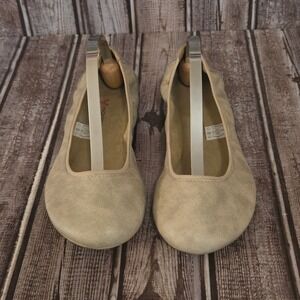 Sz 36/ 6 Womens Vivobarefoot Jing Jing Tan Leather Minimalist Ballet Flats GUC!